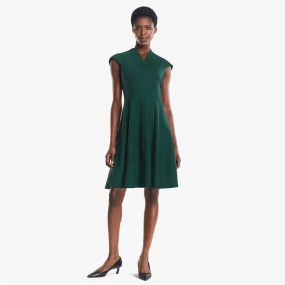 M.M.LaFleur Green Stretch Wool Ruth Dress - Picture 1 of 7